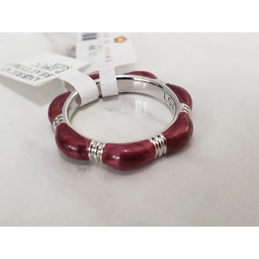 NEW $195 Bamboo Stackable Ring Size 7‎ Lauren G. Adams red AMERICAN BEAUTYMAR